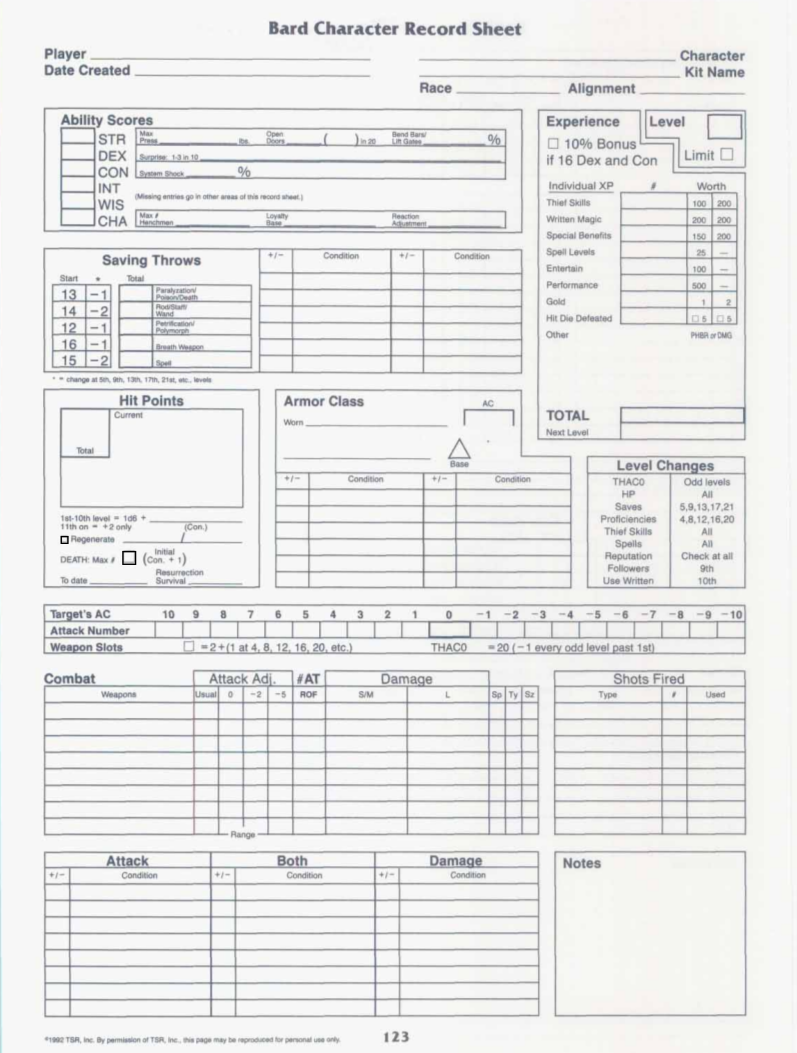 The Best Dnd Character Sheets Custom Online Printable Off